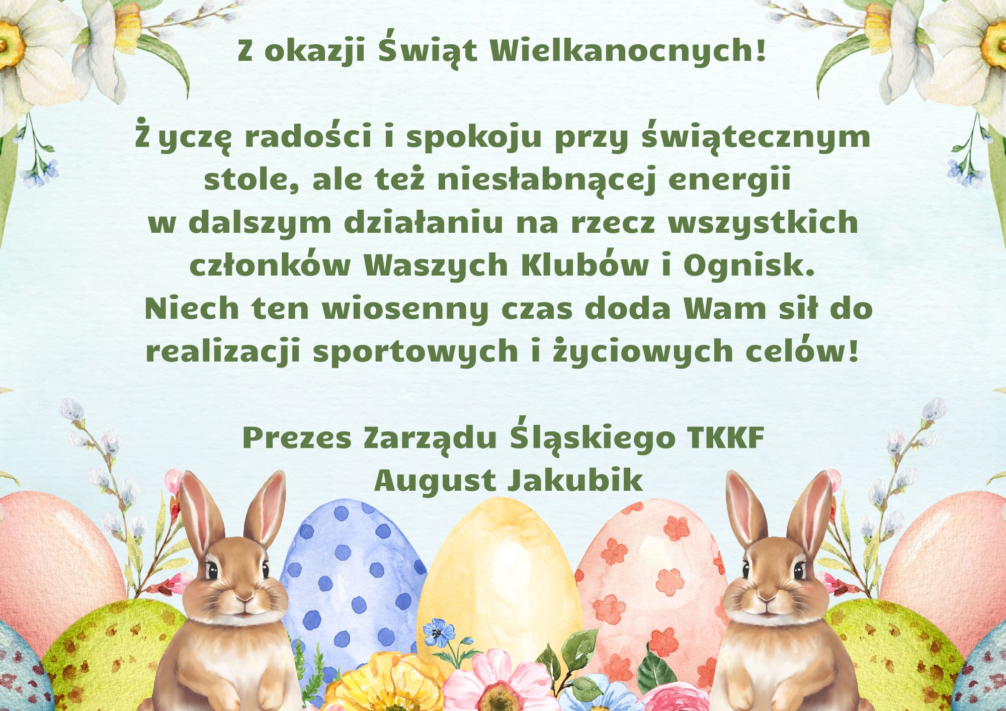 Green and Blue Watercolor Floral Happy Easter Day Flyer Landscape(1)