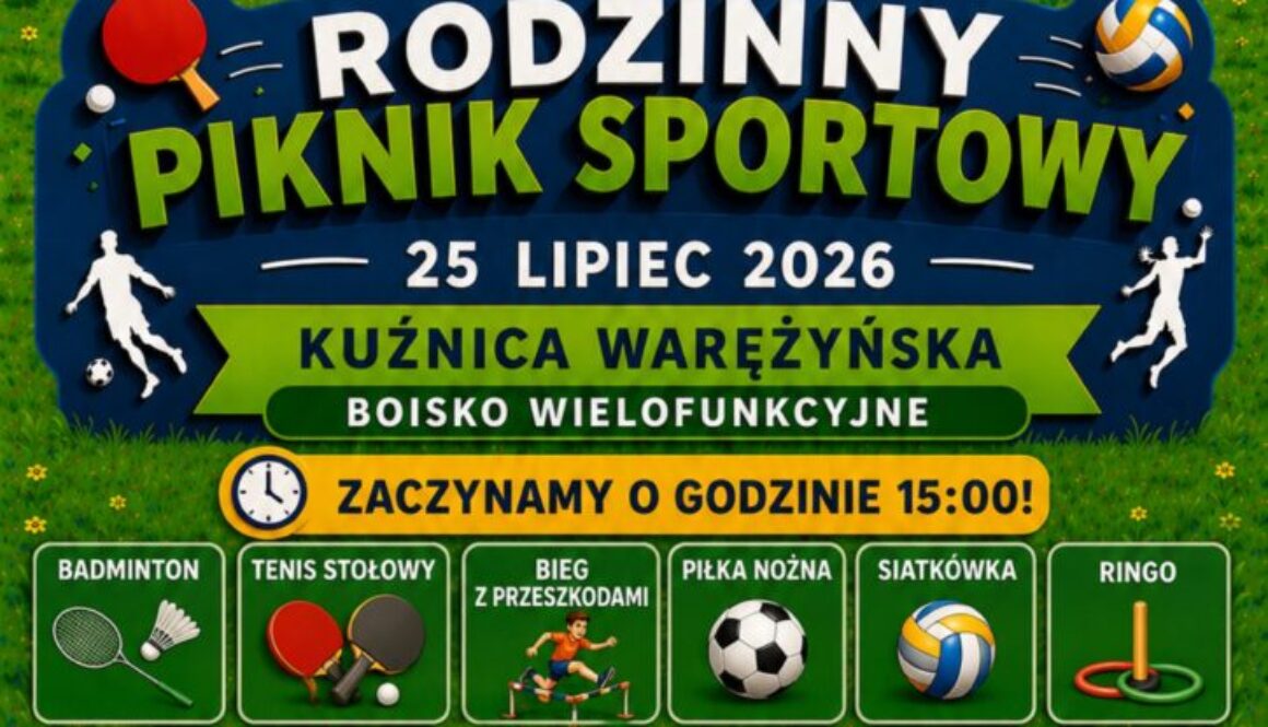 Plakat - Piknik sportowy - Kużnica Warężyńska