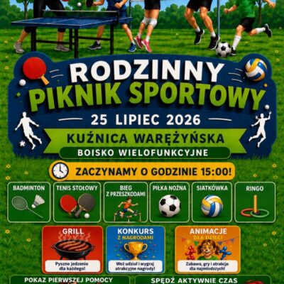 Plakat - Piknik sportowy - Kużnica Warężyńska